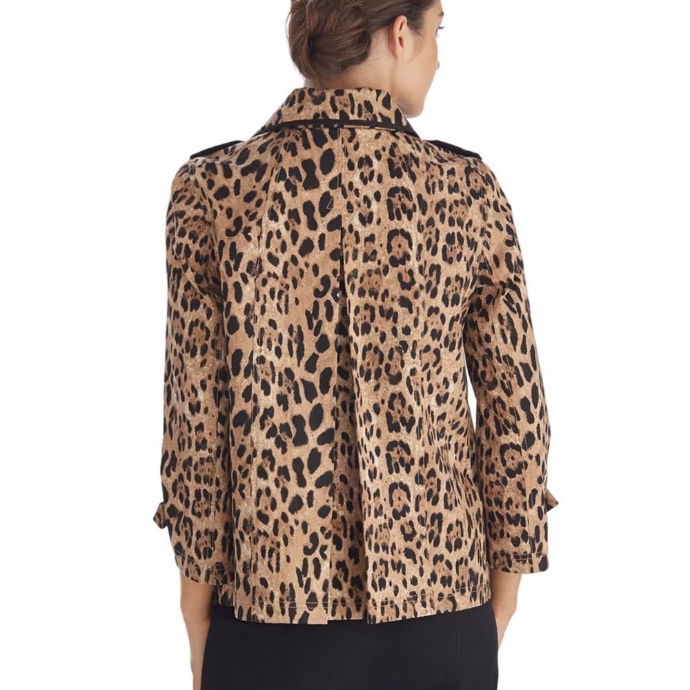 White House Black Market Leopard Print Jacket 4 Small - Picture 3 of 16